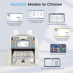 RIBAO MC-50 Bank Grade Money Counter Multi Currency Value Count Serial number