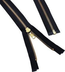 ®#5 Brass – Separating Zipper. Color Black. Made in the USA. (1 Zipper/Pack) (22