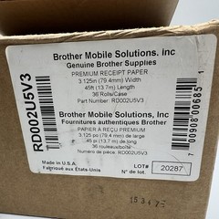 Brother Premium Thermal Receipt Paper RD002U5V3 3.125″ Rugged Jet Go Series CASE