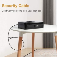 Extra-Large Cash Box with Combination Lock & Security Cable – Durable & Stylish