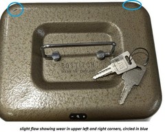 Bostitch Metal Lock Cash Box, 2 Keys, 2 Pocket Money Tray Insert FREE SHIPPING