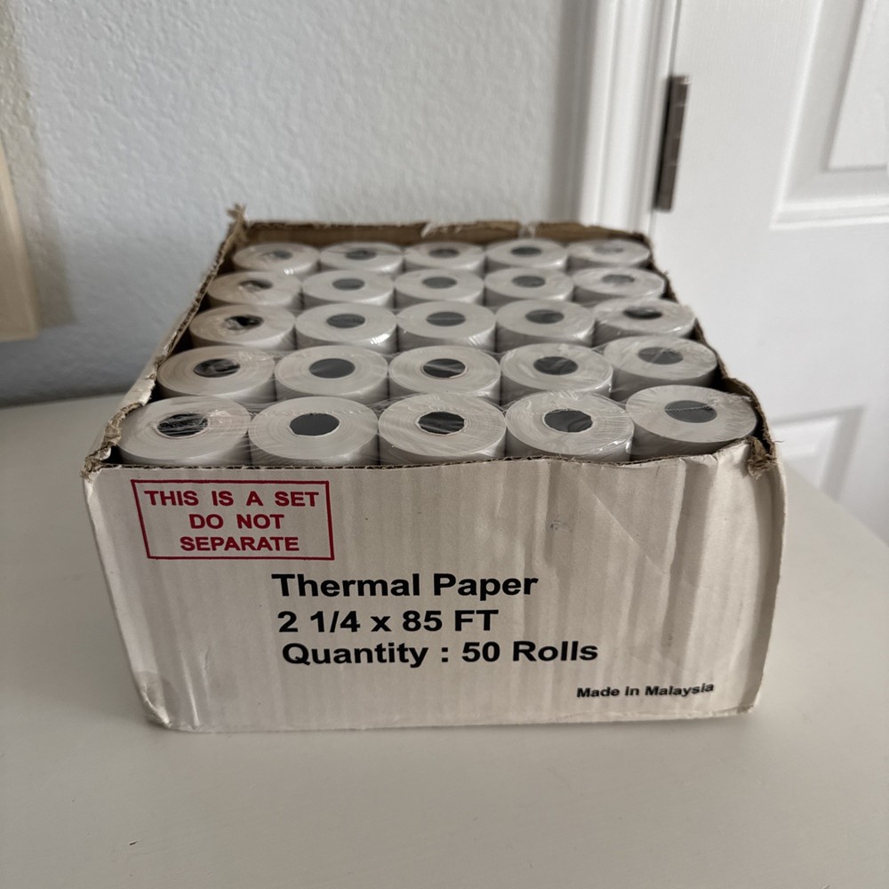THERMAL KING Thermal Paper Rolls, 2 1/4″ x 85ft 50 Rolls POS Cash Register