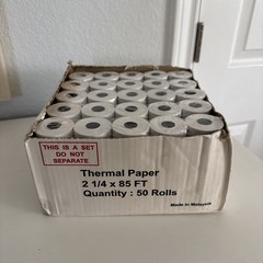 THERMAL KING Thermal Paper Rolls, 2 1/4″ x 85ft 50 Rolls POS Cash Register