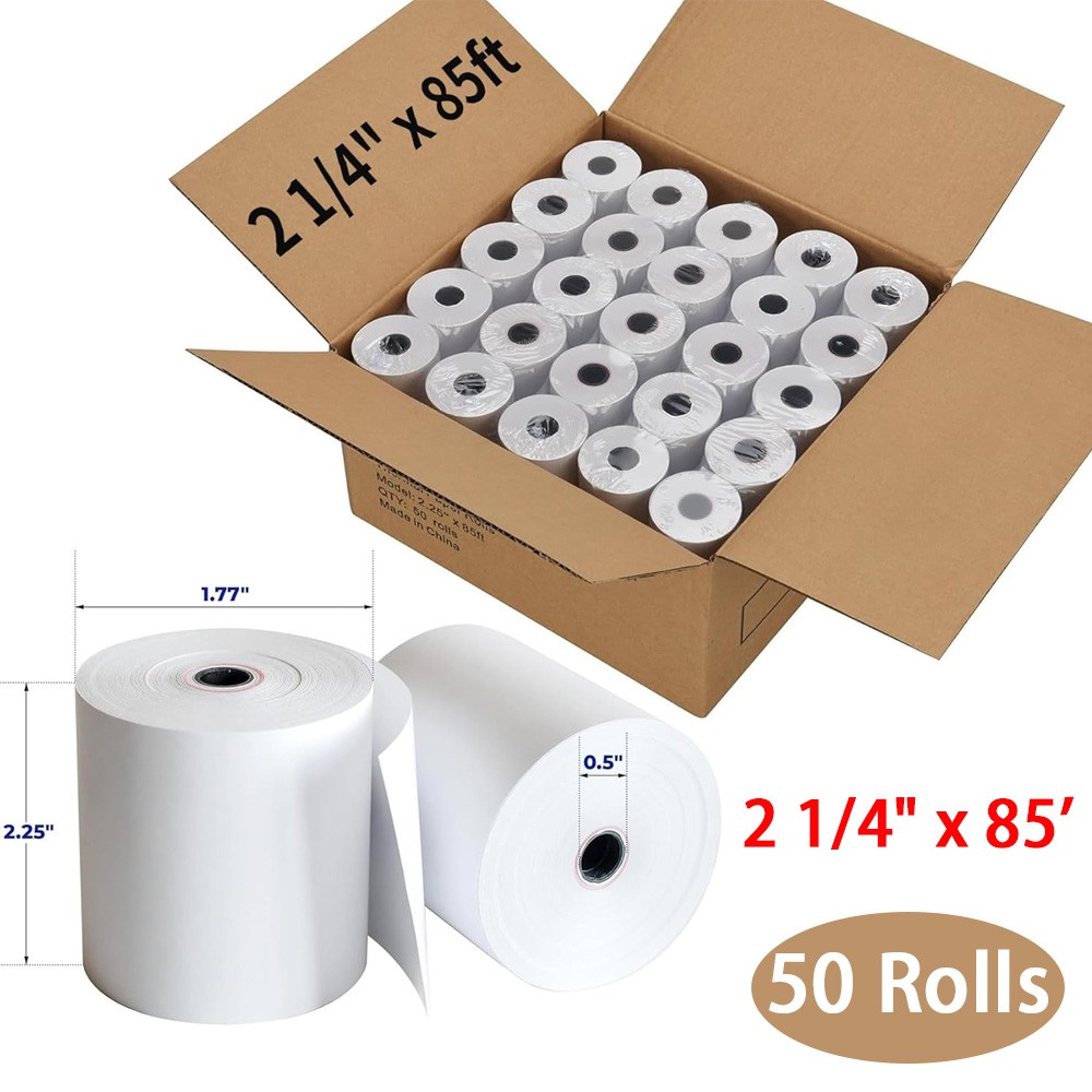 50 Rolls Case 2 1/4″ x 85′ Thermal Cash Register Credit Card POS Receipt Paper