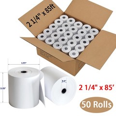 50 Rolls Case 2 1/4″ x 85′ Thermal Cash Register Credit Card POS Receipt Paper