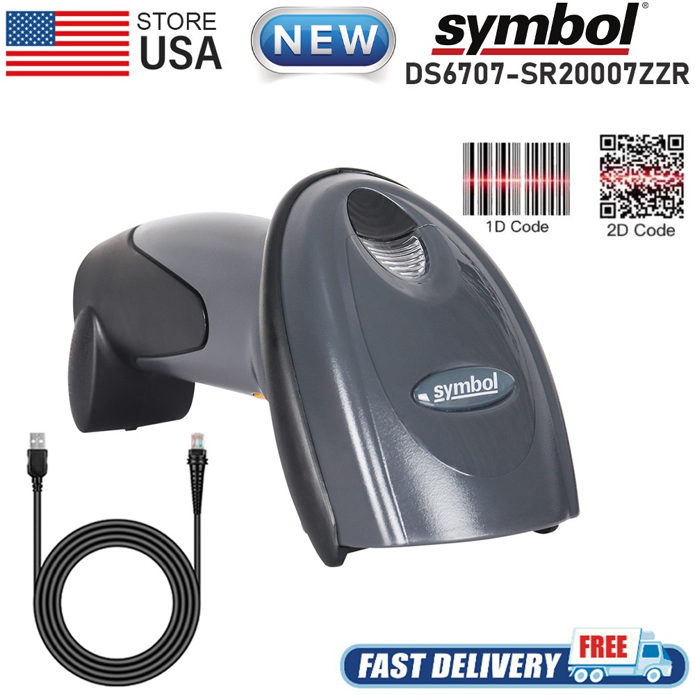 Symbol Motorola DS6707 2D/1D/QR Handheld Imager Barcode Scanner with USB Cable