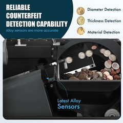 NUCOUN C200 Automatic Coin Counter Electronic 3-Pocket Coin Sorter Machine