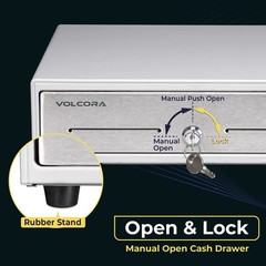 Volcora 13″ Manual Push Open Cash Register Drawer for Point of Sale (POS) Sys…