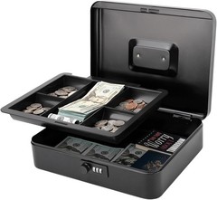 X-Large Cash Box with Sturdy Metal Construction – Combination Lock Included