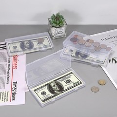 Hipiwe 4 Pack Plastic Money Organizer Clear Cash Box with 4 Pack, Transparent