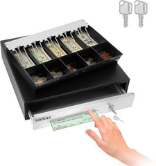 Sam4S 16″ Heavy Duty Black Manual Cash Drawer with Stainless Steel Insert