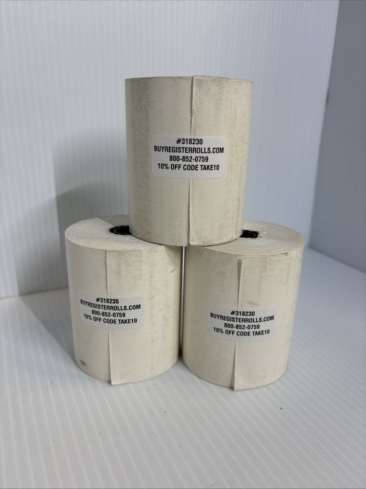 Lot Of 3 BuyRegisterRolls 3 1/8 x 230 Thermal Paper Rolls,POS Compatible