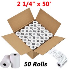 50 Rolls 2 1/4 x 50′ Thermal Paper Credit Card & Cash Register POS Receipt Paper