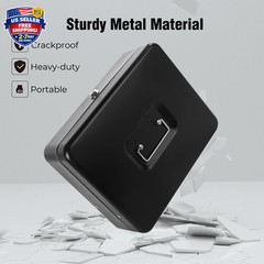 Cash Box with Money Tray and Key Lock, Saving Lock Box with Money Tray Storage f