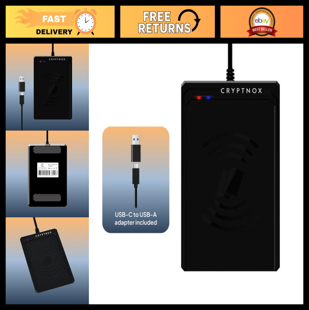 Contactless Smart Card Reader – NFC USB Type-C & Type-A, ISO 14443 Mifare, Secur