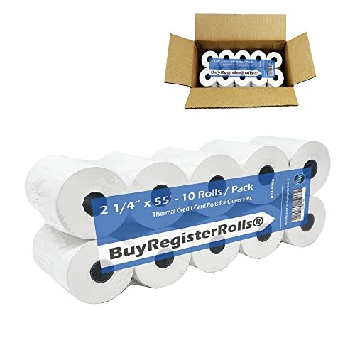 Thermal Paper Tape Rolls for Credit Cash Register Tape 10 Rolls 2 1/4″ x 55
