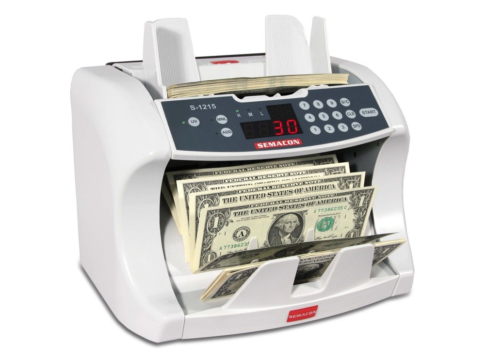 Semacon S-1215 High-Speed Bank Currency , 800/1200/1600 : 10 Keys/1-999 Range