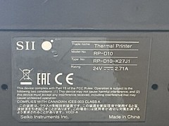 Business Retail RP-D10 SII Thermal Printer RP-D10-K27JI/LOT OF 2/JUA06