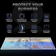 Money Counter Machine with Value Counting, Support Dollar and Euro, UV, MG, M…