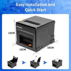 NetumScan 80mm POS Receipt Printer 300mm/s USB Thermal Standard, Black