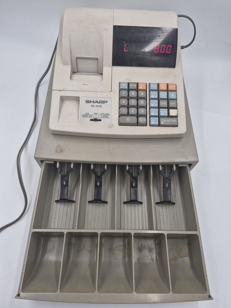 Sharp CE-A110 Electronic Cash Register Working With Cash Drawer