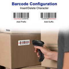 1D Wireless 2.4G Cordless USB Wired Barcode Scanner Reader Gun With Stand