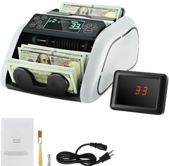 Vevor Electric Bill Counter w/ External Display, Counterfeit Detect, Batch/Add