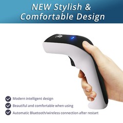 Wireless 2D Bluetooth Barcode Scanner: 3-in-1 Rechargeable 1D and 2D – QR Code