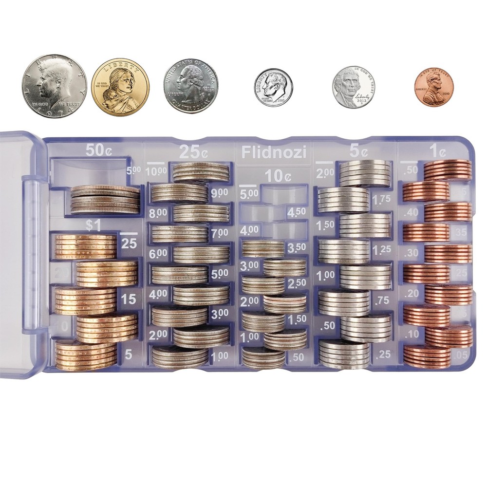 Flidnozi Coin Sorter Coin Counter Tray, 2pcs Mini Coin Holder for Car, Accura…