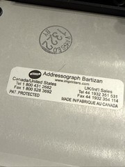 Brand New Addressograph Bartizan 4000 Manual Credit Card Imprinter