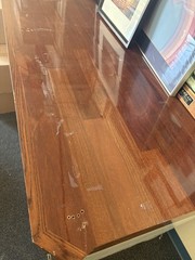 Commercial Solid Wood Café Counter, 2-Piece Set w/ Side Section, Paneled Front