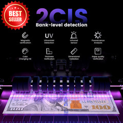 Mixed Denomination Money Counter Touch Screen 2CIS UV MG IR Counterfeit US
