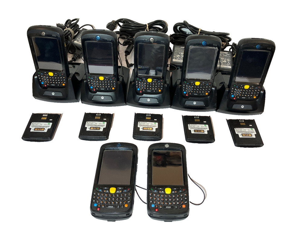 5+2 LOT Motorola MC55A0 Rugged PDA 2D Scanner Touch Display Wi-Fi + 5 Cradle/Pwr