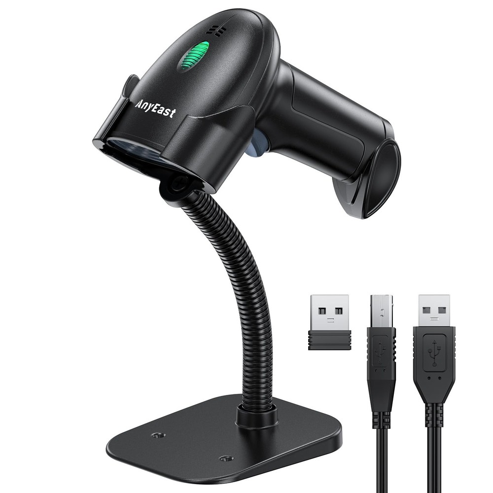 2D 1D Barcode Scanner with Stand, Bluetooth, Wireless and USB Wired