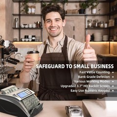 Money Counter Machine with Value Bill Count, Cash Counter for Dollar, Euro with