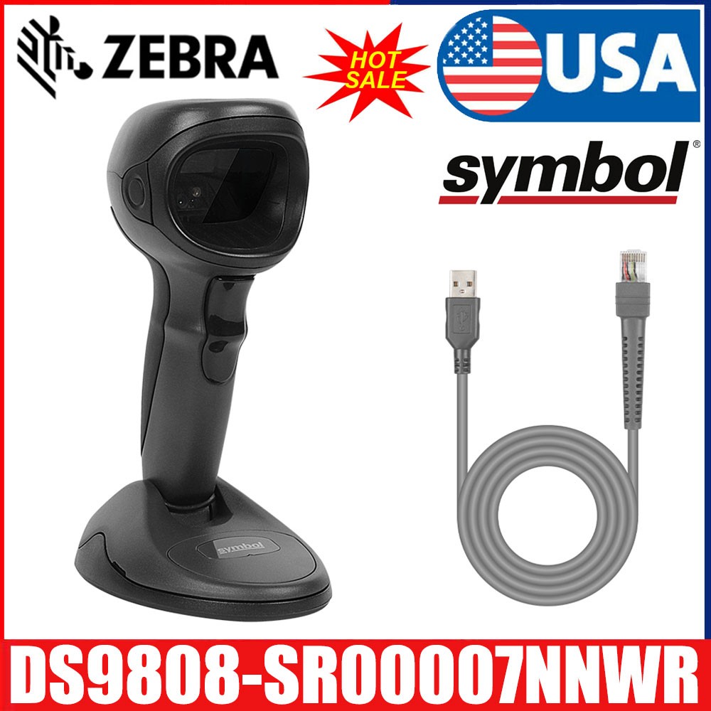 New Zebra DS9808-SR00007NNWR 2D/1D/QR Code Barcode Scanner w/ USB Cable US Stock