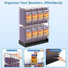 8-Slot Clear Acrylic Booster Pack Dispenser, Card Organizer with Black Base, Fit