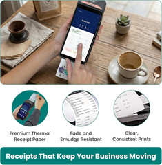 Receipt Paper Rolls for Ingenico Desk 3500 Move 5000 DX4000 DX8000 Credit Card M