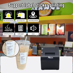 Thermal Label and Receipt Printer USB+Bluetooth Connection Suitable for stores