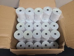 (50/Case) 3″ x 90′ Bulk White Carbonless 2-Ply Cash Register POS Paper Roll Tape