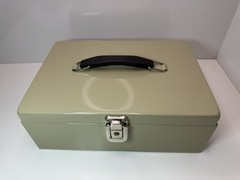 NEW Steel Cash Box w/ Lock & 2 Keys – Money Safe Coin Tray Organizer