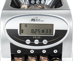 Royal Sovereign Electric USD Coin Counter/Sorter, 2 Rows, Anti-Jam (FS-2N)