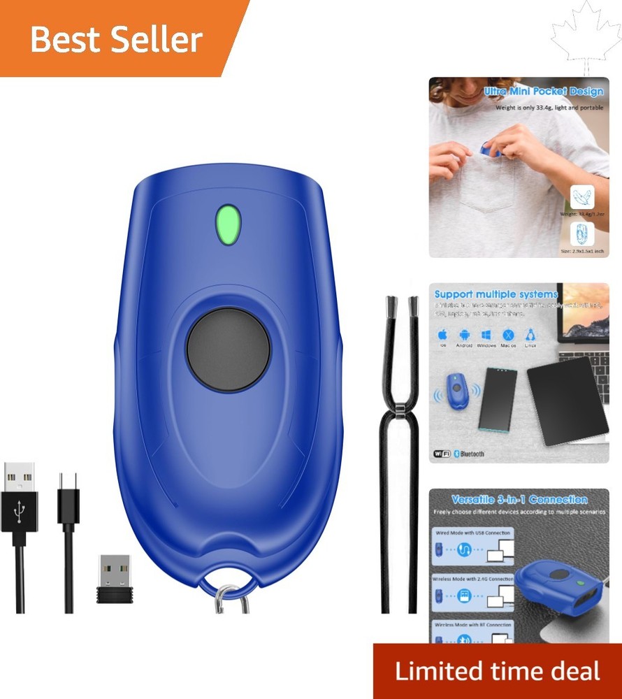 Effortless 3-in-1 Barcode Scanner: Bluetooth, USB, 2.4G – Portable & Lightweight