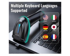 Tera Barcode Scanner Wireless 1D Laser Cordless Barcode Reader USB 5100 Teal
