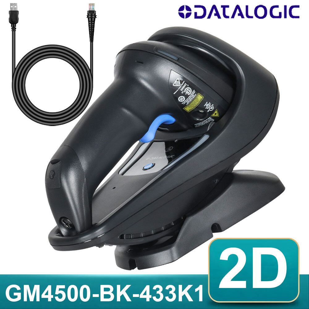 Datalogic GM4500-BK-433K1 433MHz Wireless Barcode Scanner w/ USB Cable & Cradle