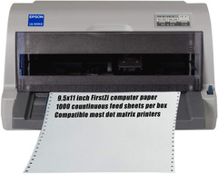 9-1/2 X 11 Inches NCR Continuous Feed Computer Paper 2-Ply, 1000 Count Carbonles
