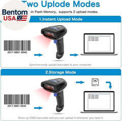 Bluetooth Barcode Scanner, Compatible with 2.4G Wireless & Bluetooth Function &