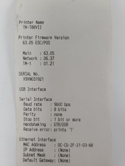 Epson TM-T88VII Thermal Receipt Printer M371A, Serial with Power Adapter