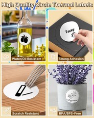 3 Inch (76.2mm x 76.2mm) Round Thermal Printer Label Stickers Self-Adhesive C…