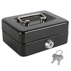 Locking Steel Mini Cash Box with Removable Coin Tray and Key Lock for …